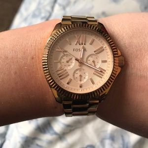 Gold Fossil Watch